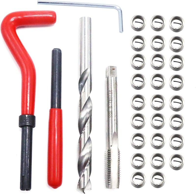 XTAUTO XT AUTO 30pcs Stainless Steel M12 x 1.75mm Thread Repair Insert Kit Compatible Hand Tool Set for Auto Repairing - Image 1
